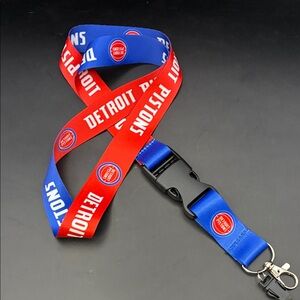 NBA Red and Blue Detroit Pistons Lanyard